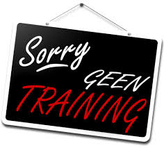 Geen training op vrijdag 13 oktober vanaf 19:00u